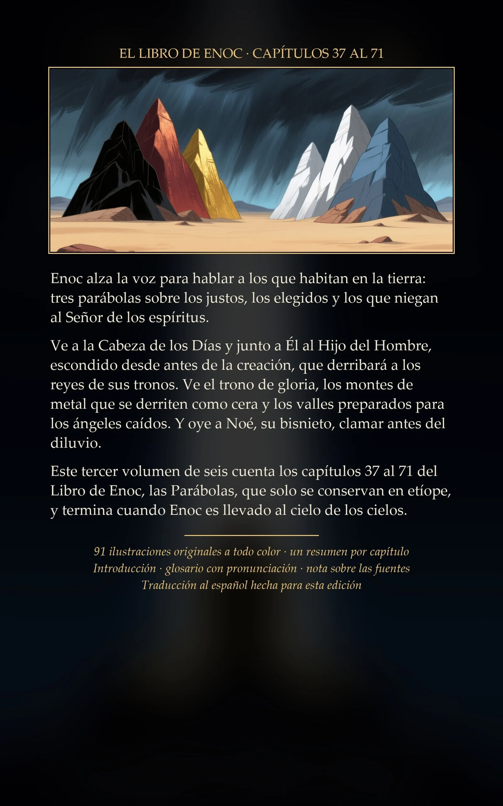 Contraportada de Enoc: Las parábolas, volumen 3