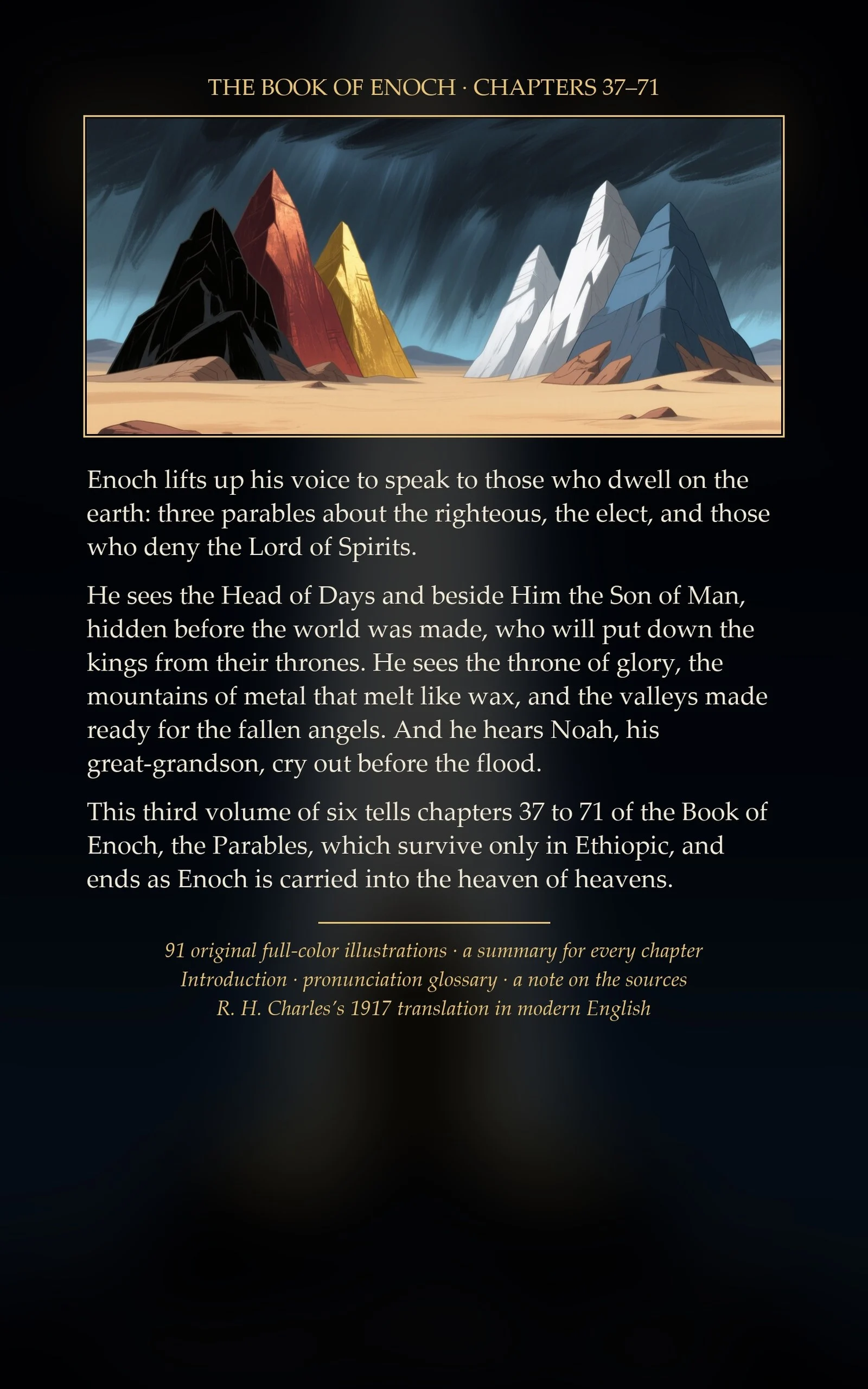 Back cover of Enoch: The Parables, volume 3