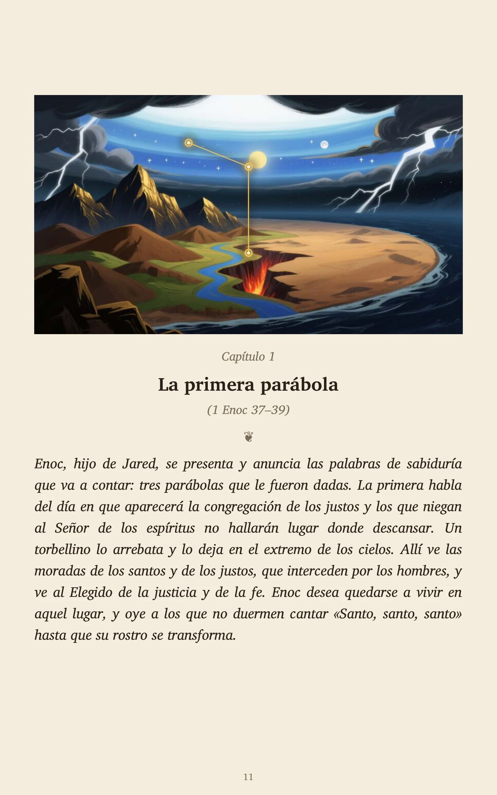 Página 11: comienzo del capítulo 1, La primera parábola